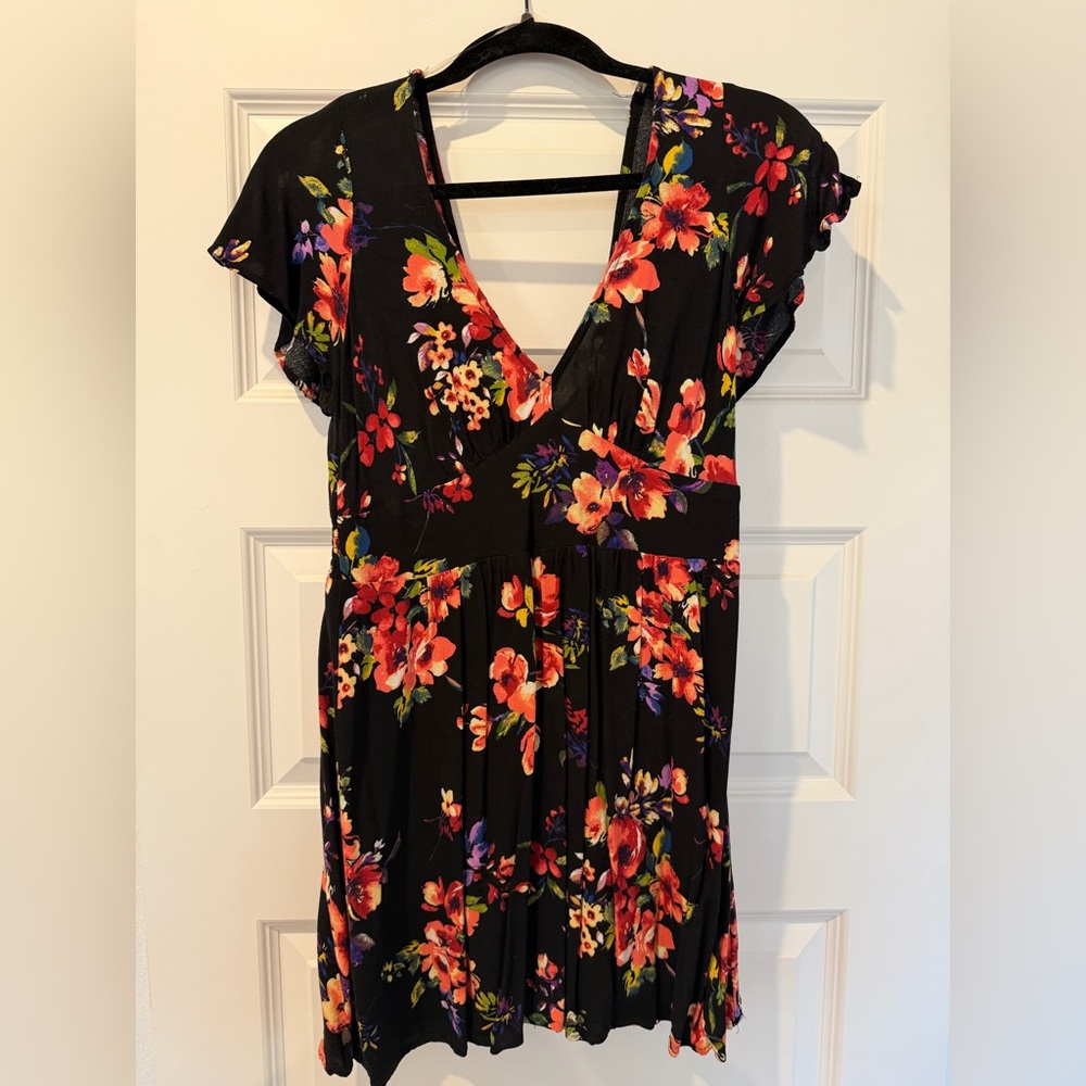 Target Xhilaration Black Floral Mini Dress